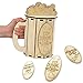 Qihuyi Artigianato Classico Boccale di Birra | Artigianato di Ornamenti in Legno Non finiti Fai-da-Te,Kit di Decorazioni a Forma di Tazza di Birra, Divertente Regalo per la Festa del papà N14/a