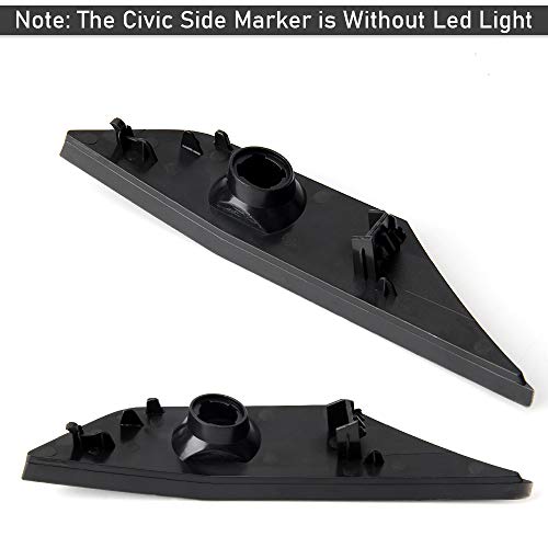 Opp Ulite Civic Side Marker Kit Clear Lens Compatible With 2016-Up Honda Civic, Replace Oem Front Sidemarker Without Led Bulbs (Ly055-2N) #TOP5