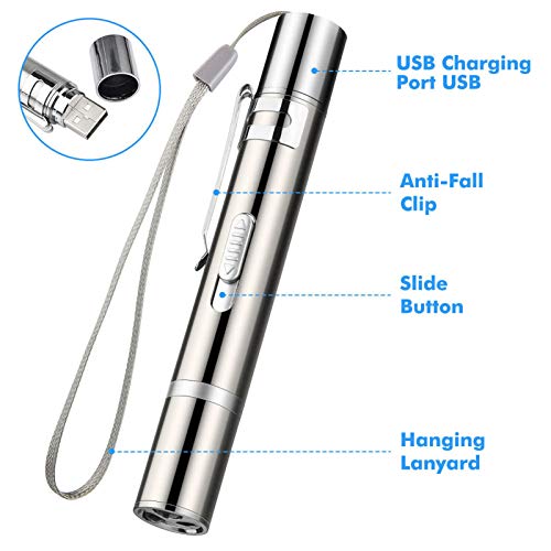 Adaskala engraçado gato caneta lanterna brinquedo LED caneta USB de carregamento 3 modos de iluminaç