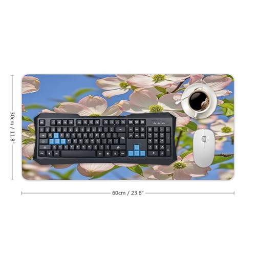 Mouse pad grande de goma, antideslizante, estilo flores miniatura 2