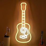 Light Up Your Room: The acoustic guitar neon light brings a elegant atmosphere, making it an interesting room decor for all music lovers. When night comes, replace your boring table lamp with this acoustic guitar neon sign for a bedroom with a musica...
