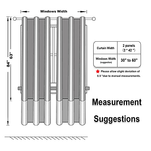Rutterllow 100% Blackout Curtains 2 Panels - Completely Blackout Window Drapes Thermal Insulate Double Layer With Black Liner For Kitchen, Grommet Top (42 By 63 Inches, Pure White) #TOP7