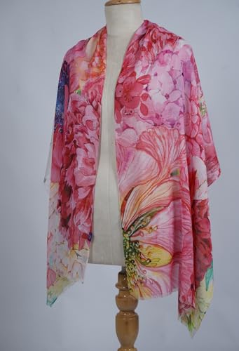 Image of VIC Cotton Modal Digital Print Scarf for Women | Digital Print Designer Stole | Soft Lightweight Luxury Wrap | Premium Cotton Modal Blend | 55 x 170 cm | VIC-SM-DP5517