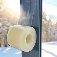 Birllaid Transparentes Dichtungsband Selbstklebend Fenster- Wetterdichtungsband 7,6 cm x 30 m, Fenster-Zugluft-Isolations-Dichtungsband Windabwehr im Winter keine Rückstände transparent