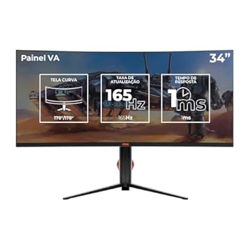 Monitor Gamer Pichau Nexus Wide S34 | 34 Polegadas | Painel VA | Ultrawide | Curvo | WQHD | 1ms | 165Hz | FreeSync/G-Sync | HDMI/DP | PG-NXSS34-BL01