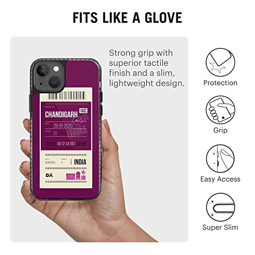 Image of DailyObjects Case for iPhone 13 Compatible with Mag-Safe Wireless Charging, Stride 2.0 Chandigarh City Tag Slim Shockproof Back Cover with Inner Magnetic Ring