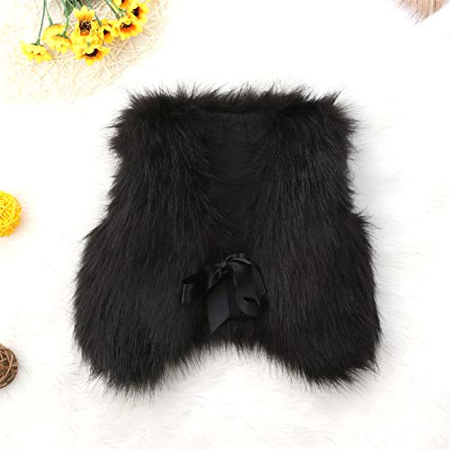 Yuemengxuan Toddler Baby Girl Faux Fur Vest Coat Winter Warm Gilet Waistcoat Outerwear (Black, 2-3 Years)