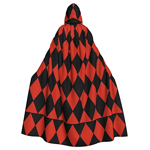 Harlequin Diamonds Cape longue unisexe à capuche pour Halloween, costume de sorcière, cosplay, capes de jeu Cover
