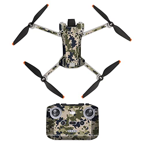 VOLOHAS Set de pegatinas para DJI Mini 3 Pro Drone para DJI RC N1 mando a distancia decoración DIY impermeable, resistente a los arañazos, puerta de tiempo y espacio (camuflaje del desierto) Cover