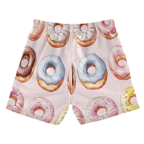 Boccsty Sprink Sugar Pink Donuts Boys Swim Trunks Baby Kids Swimwear Summer Toddler Beach Board Shorts 2T2