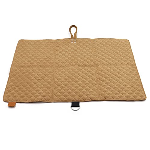 Paws&Co Hundedecke für unterwegs faltbar tragbar perfekt für Camping Picknick Outdoor (Braun, 75x50cm)