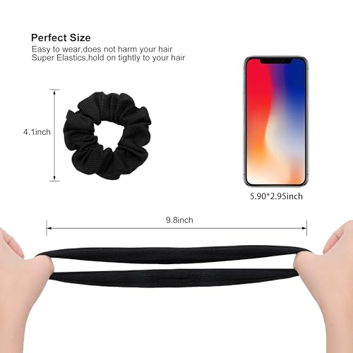 Image of Hair Scrunchies for Women - Hair Ties No Damage Both for Thick Hair or Thin Hair Curl Hair No Crease Gray Scrunchies Ponytail Holder No Hurt Your Hair