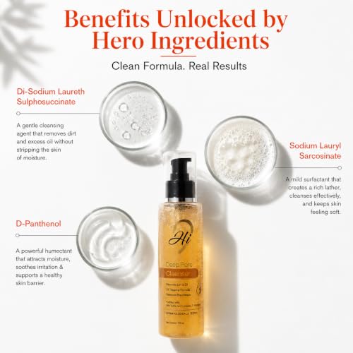 Image of Hi9 Deep Pore Cleanser for Face - 100ml | Oil Cleanser for Oily Skin | Unclogs Pores, Removes Dirt & Oil for Clear, Hydrated Skin | Best Face Cleanser for Men and Women| Perfect for Daily Use