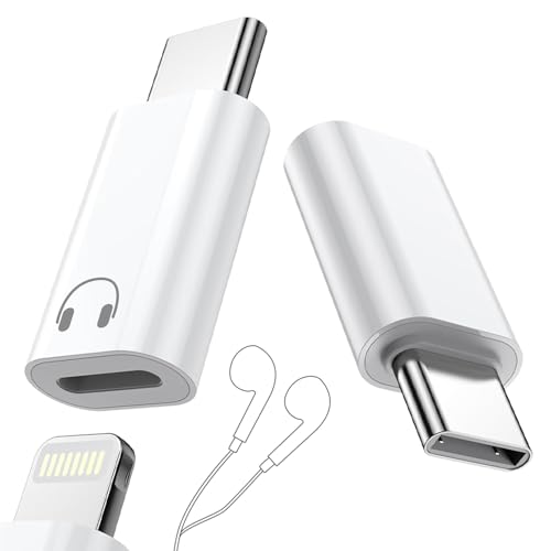 Lightning �� Type-C �ϊ��A�_�v�^�[ 2�_�Z�b�g�y�C���z���ϊ�+�[�d��p�z iPhone17/16/15/iPad�Ή� Hi-Fi DAC���� �}�C�N�E�����R���E���ʒ����Ή� 27W �}���[�d �y�� �R���p�N�g