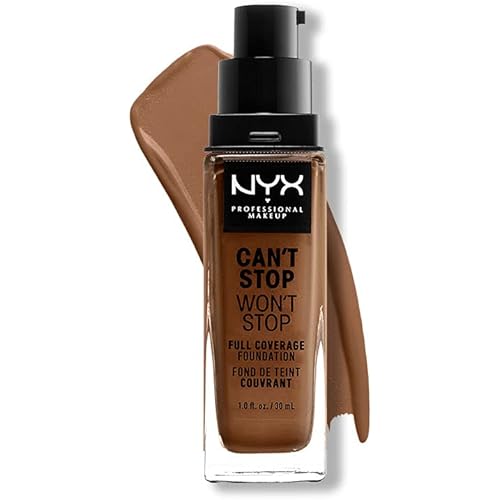 NYX PROFESSIONAL MAKEUP Can't Stop Won't Stop Foundation, 24h Full Coverage Matte Finish - Cappuccino