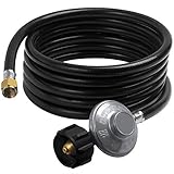 GASPRO 12FT Propane Hose with Regulator for Heater, Fire Pit, Grill, Stove, 3/8 Female Flare, Low...
