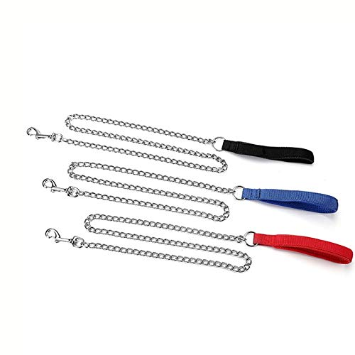RTHGTFGS Correa Perro Handle de Espuma Perro Correa Cuerda Cadena de Perro de Hierro 120cm Caminata y Entrenamiento Personalizado Cadena de Correa de Mascotas for Perros Grandes Perros Mascotas