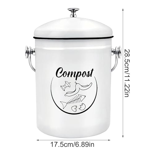Contenedor de compost de cocina compacto de 5L con cubo sellado y protección total antiolor 8