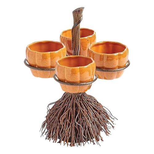 GPAHRRDNIJ Pumpkin Resin Mini Bowls Bulk Halloween Pumpkin Shaped Bowl for Serving Dip, Sauce, Condiments and Snack,3 or 4 or 6 Pcs (B-4PCS)