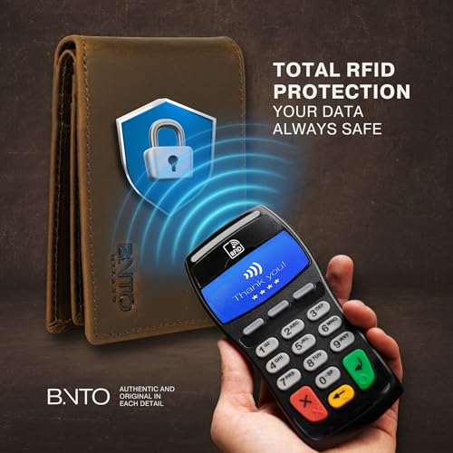 Leather Wallets For Men | A RFID Wallet For Men Designed to Securely Carry Your Essentials. Full-Grain Leather Slim Wallet, Small And Thin Italian Trifold Design (Brown)4