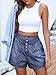 ANRABESS Women's Denim Shorts Summer Baggy High Waisted Flowy Wide Leg Buttons Pleated Casual Jean Shorts 2025 Fashion Skorts Blue Medium
