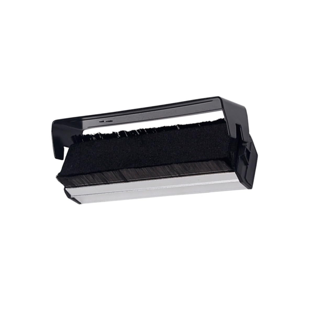 ibasenice Cepillo de Limpieza para Fonógrafo de Aleación de Aluminio Negro Función Antiestática y Elimina Polvo para Tocadiscos de Vinilo