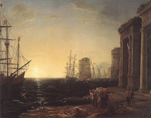 Tableaux Graffiti Art Mural coucher du soleil Claude Lorrain impression moderne 60x90cm