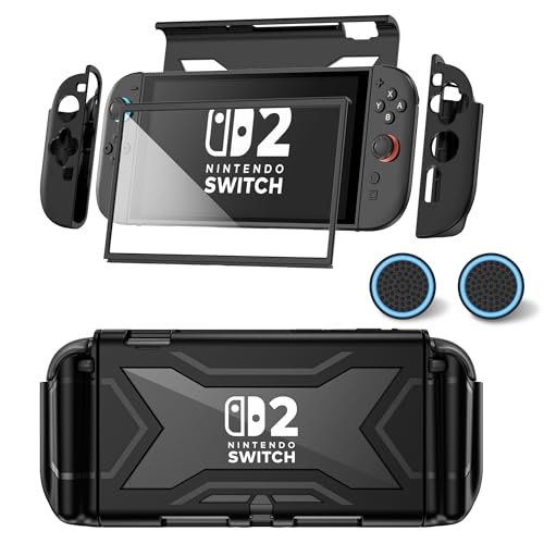 for Nintendo Switch 2 Case 2025 [Built-in Screen & Lag-Free Touch] [Magnetic Joy Con Controllers Friendly],360°Shockproof Design Cover Accessories for Nintendo Switch 2 & 2 X Thumb Grip [no_operating_system]