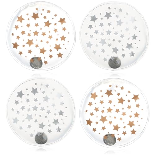 COM-FOUR® 4X Calentadores de Bolsillo Calentadores de Bolsillo Reutilizables - Calentadores de Manos con Estrellas pequeñas - Almohadilla térmica (04 Piezas - Estrellas pequeñas Transparentes)