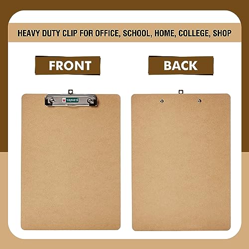 Image of YAJNAS Examination Board Clipboard | Exam Board /Pad (9.5x13.5 Inche) Hardboard Office Clipboard for Boys, Girls, Kids, sudents, School, College & Office (Brown - Pack of 2)