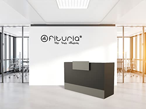 Designtisch für Empfang, Büro, Friseur, Geschäft usw. Schreibtischmöbel für den Empfang in verschiedenen Größen, Farbe Grau+Graphit - Ofiturie (1600 mm)