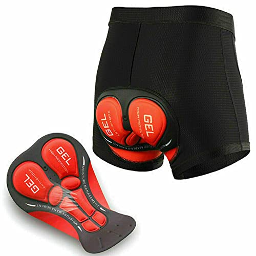 True Face Men’s Cycling Short 5D Gel Padded Cycling Undershorts Cycling Underwear Bicycle Shorts Mountain Padded Bike Short Pants Black Large - 3