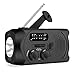 Emergency Solar Radio,AM/FM NOAA Weather Redio for Household and Outdoor, Hand Crank Self Powered Radio with LED Flashlight 2000mAh for Phone Charger Black