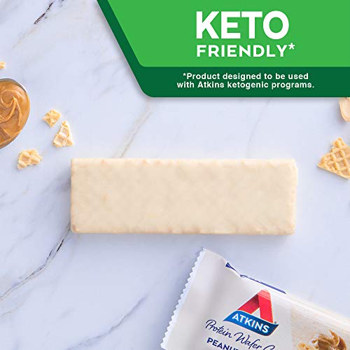 Atkins Protein Wafer Crisps, Peanut Butter, Keto Friendly, 5 Count #TOP5