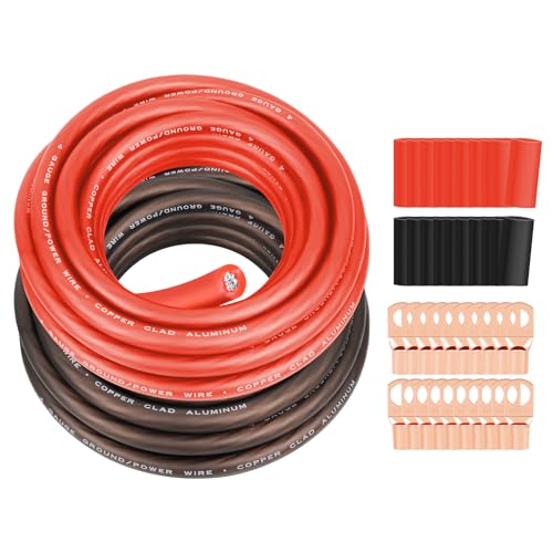 Fil d'alimentation calibre 4 rouge et noir avec 20 cosses et thermorétractables True Spec