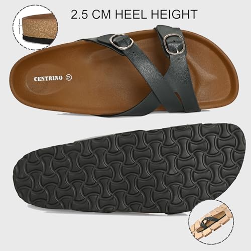 Image of Centrino Women's Berkin-Style Slip-On Sandals | Open Toe Design | Soft PU Footbed | Lightweight & Comfortable | Arch Support | On-Grip Sole | Casual Outdoor Wear (9224)