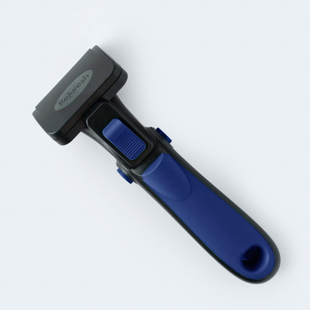 Cepillo de pelo para perros, gatos y mascotas de pelo corto, cepillo ligero para desprendimiento, masaje y aseo – Peine desenredante y suministros de deshedder - pequeño, azul