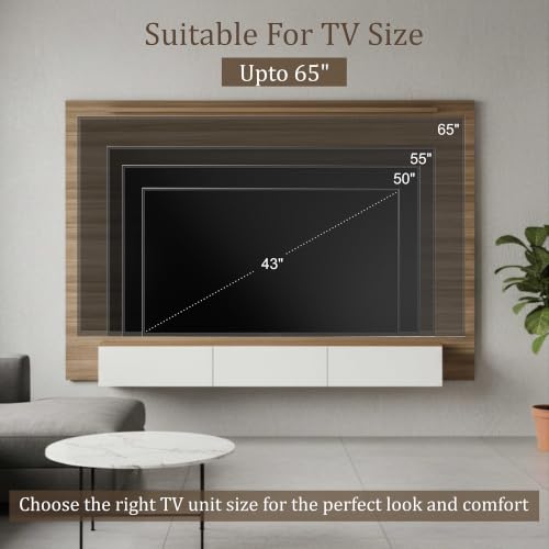 FURNEASER Laminor Wall Mounted TV Unit for Living Room | Floating TV Stand Shelves & Back Panel | Modern Entertainment Unit for 55" | Wall TV Cabinet with Decor & Media Storage (Exotic Teak & White) - Image 6