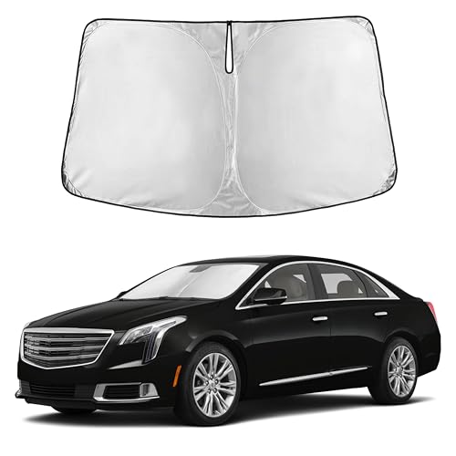 Image of Autovir Windshield Sun Shade Fit for 2013-2017 2018 2019 Cadillac XTS Sunshade, Front Car Window Shades Sun Visor, Blocks UV Rays & Heat, Car Accessories