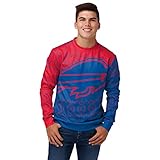 FOCO Men's NFL Printed Primary Logo Lightweight Holiday Sweater, Buffalo Bills, Large