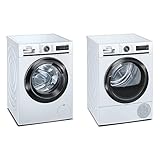Siemens WM14VMA3 iQ700 Waschmaschine / 9kg / 1400 U/min/Outdoor-Programm/AntiFlecken-System/speedPack XL Waschen & WT47XMA1 iQ700 Wärmepumpen-Trockner / 8 kg/A+++ 176 kWh