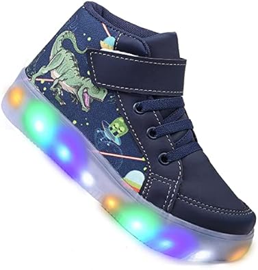 Tenis Botinha Masculino De Led Infantil Dinossauro Personagem DIversão Luzinha