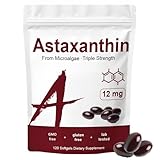 Nitidissima Astaxanthin 12mg Tanning Pills, Organic Astaxanthin Antioxidant Supplements for Tanning, Skin, Eye, Joint Health, 120 Softgels