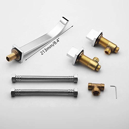 Lightinthebox Two Handle Widespread Flexble Wall Mounted Bathroom Vessel Sink Lavatory Faucet Chrome Finish Spout Bathtub Mixer Taps Bath Shower Faucetsshower System Widespread Waterfall Faucets #TOP6