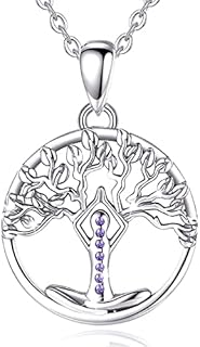 CELESTIA Chakra Tree of Life Necklace, Women 925 Sterling Silver Jewellery Healing Meditation Gifts for Her
