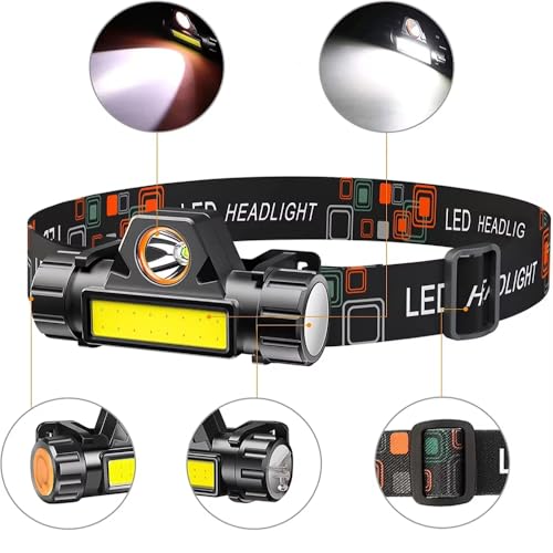 Lanterna De Cabeça Led Potente Recarregável USB À Prova D'Água Para Uso Em Mecânica Ciclismo Caminh