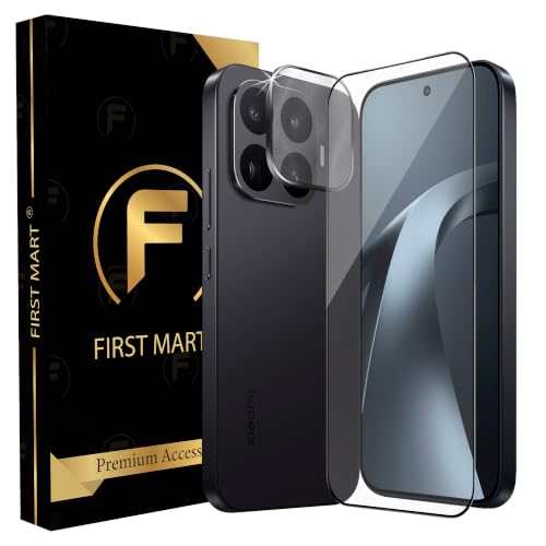 Image of FIRST MART Tempered Glass for Xiaomi 17T 5G with Black Camera Ring Guard & Installation Kit | HD Clear Edge-to-Edge Screen Protector, Scratch Resistant, Case-Friendly | Pack of 1