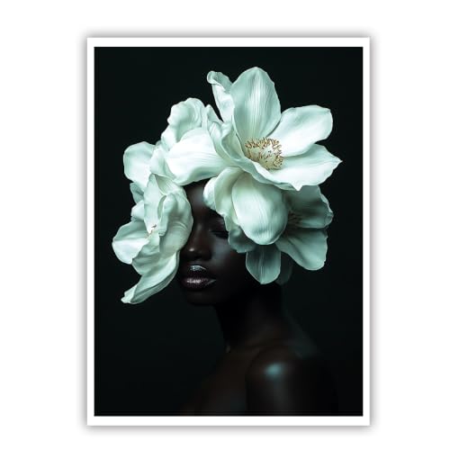 Toile portrait élégant CHERHERART pour habiller un mur vide avec une grande affiche florale