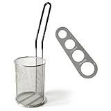 BloxBerry Pasta Strainer Basket with Handle - Stainless Steel - Boiling and Blanching Basket for Veggies - Versatile Kitchen Tool with 1 Pound Capacity