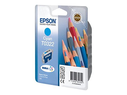 Epson T0322 Cyan originale cartouche d'encre pour Stylus C70 C70 Plus C80 C80N C80WN - vue 2